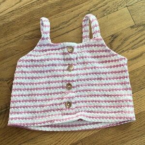 Vince Camuto Pink and White Textured Top 4T